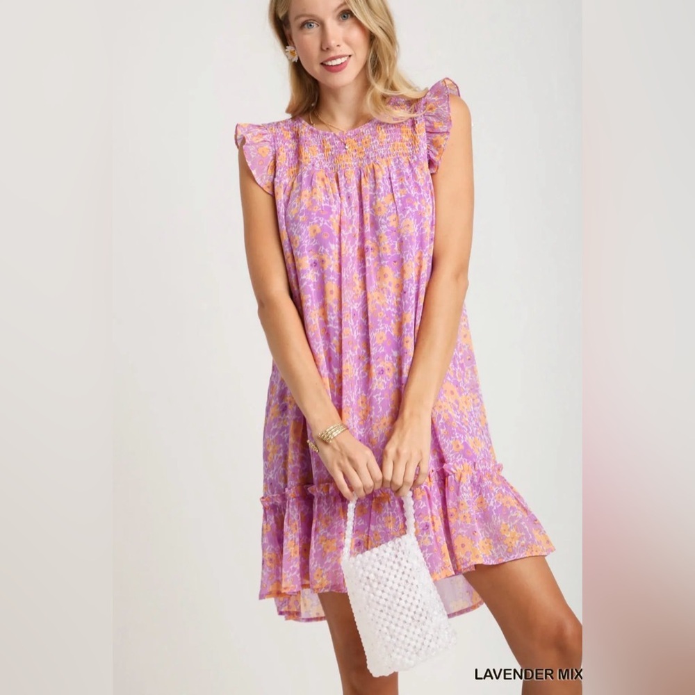 NWT Umgee Pink Floral Sheered Dress